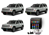 Jeep-Patriot-2011, 2012, 2013, 2014, 2015-LED-Halo-Fog Lights-RGB-WiFi Remote-JE-PT1115-V3FWI