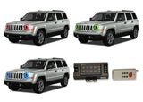 Jeep-Patriot-2007, 2008, 2009, 2010, 2011, 2012, 2013, 2014, 2015, 2016-LED-Halo-Headlights-RGB-RF Remote-JE-PT0710-V3HRF