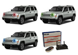 Jeep-Patriot-2007, 2008, 2009, 2010, 2011, 2012, 2013, 2014, 2015, 2016-LED-Halo-Headlights-RGB-WiFi Remote-JE-PT0710-V3HWI