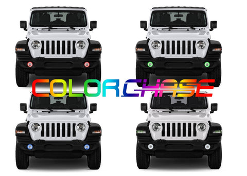 Jeep-Wrangler-2018, 2019-LED-Halo-Fog Lights-ColorChase-No Remote-JE-WR18JL-CCF