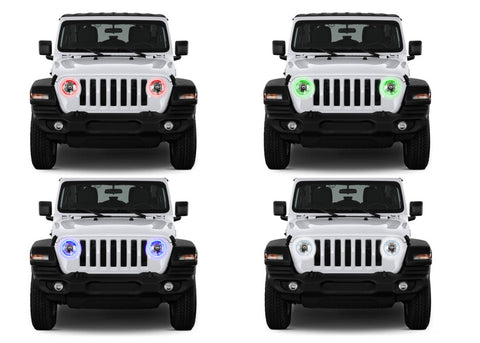 Jeep-Wrangler-2018, 2019-LED-Halo-Headlights-RGB-No Remote-JE-WR18JL-V3H