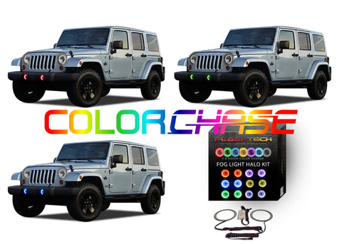 Jeep-Wrangler-2007, 2008, 2009, 2010, 2011, 2012, 2013, 2014, 2015, 2016, 2017-LED-Halo-Fog Lights-ColorChase-No Remote-JE-WR9715-CCF