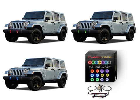 Jeep-Wrangler-2007, 2008, 2009, 2010, 2011, 2012, 2013, 2014, 2015, 2016, 2017-LED-Halo-Fog Lights-RGB-No Remote-JE-WR9715-V3F