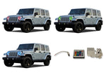 Jeep-Wrangler-2007, 2008, 2009, 2010, 2011, 2012, 2013, 2014, 2015, 2016, 2017-LED-Halo-Headlights-RGB-IR Remote-JE-WR9715-V3HIR