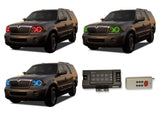 Lincoln-Navigator-2003, 2004, 2005, 2006-LED-Halo-Headlights-RGB-RF Remote-LI-NV0306-V3HRF