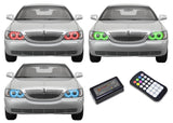 Lincoln-Town Car-2005, 2006, 2007, 2008, 2009, 2010, 2011-LED-Halo-Headlights-RGB-Colorfuse RF Remote-LI-TC0511-V3HCFRF