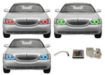 Lincoln-Town Car-2005, 2006, 2007, 2008, 2009, 2010, 2011-LED-Halo-Headlights-RGB-IR Remote-LI-TC0511-V3HIR