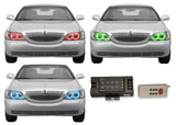 Lincoln-Town Car-2005, 2006, 2007, 2008, 2009, 2010, 2011-LED-Halo-Headlights-RGB-RF Remote-LI-TC0511-V3HRF