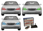 Lincoln-Town Car-2005, 2006, 2007, 2008, 2009, 2010, 2011-LED-Halo-Headlights-RGB-WiFi Remote-LI-TC0511-V3HWI