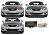 Lexus-IS250-2006, 2007, 2008-LED-Halo-Headlights-RGB-RF Remote-LX-IS2500608-V3HRF