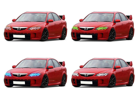 Mazda-6-2003, 2004, 2005, 2006, 2007, 2008-LED-Halo-Headlights-RGB-No Remote-MA-M60308-V3H
