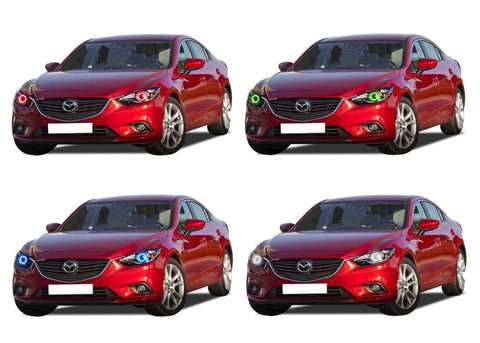 Mazda-6-2014, 2015-LED-Halo-Headlights-RGB-No Remote-MA-M61415-V3H