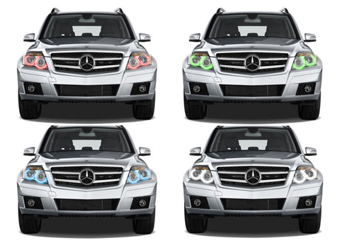 Mercedes-GLK350-2013, 2014-LED-Halo-Headlights-RGB-No Remote-MC-GLK1314-V3H