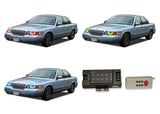 Mercury-Grand Marquis-1998, 1999, 2000, 2001, 2002-LED-Halo-Headlights-RGB-RF Remote-ME-GM9802-V3HRF