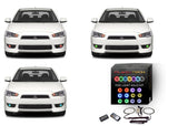 Mitsubishi-Lancer-2008, 2009, 2010, 2011, 2012, 2013, 2014, 2015, 2016-LED-Halo-Fog Lights-RGB-Colorfuse RF Remote-MI-LA0814-V3FCFRF