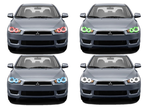 Mitsubishi-Lancer-2008, 2009, 2010, 2011, 2012, 2013, 2014, 2015, 2016-LED-Halo-Headlights-RGB-No Remote-MI-LA0814-V3H
