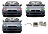 Mitsubishi-Lancer-2008, 2009, 2010, 2011, 2012, 2013, 2014, 2015, 2016-LED-Halo-Headlights-RGB-IR Remote-MI-LA0814-V3HIR