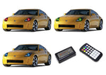Nissan-350z-2003, 2004, 2005-LED-Halo-Headlights-RGB-Colorfuse RF Remote-NI-35Z0305-V3HCFRF