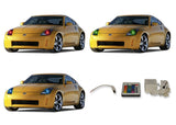 Nissan-350z-2003, 2004, 2005-LED-Halo-Headlights-RGB-IR Remote-NI-35Z0305-V3HIR
