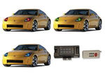 Nissan-350z-2003, 2004, 2005-LED-Halo-Headlights-RGB-RF Remote-NI-35Z0305-V3HRF