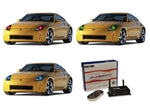 Nissan-350z-2003, 2004, 2005-LED-Halo-Headlights-RGB-WiFi Remote-NI-35Z0305-V3HWI