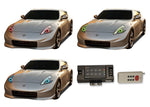 Nissan-370z-2009, 2010, 2011, 2012, 2013, 2014, 2015, 2016-LED-Halo-Headlights-RGB-RF Remote-NI-3700916-V3HRF