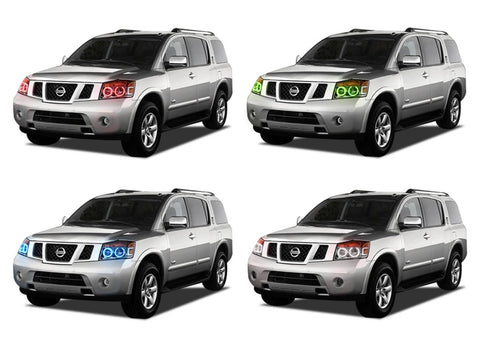 Nissan-Armada-2004, 2005, 2006, 2007, 2008, 2009, 2010, 2011, 2012, 2013, 2014-LED-Halo-Headlights-RGB-No Remote-NI-AR0414-V3H