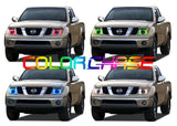 Nissan-Frontier-2005, 2006, 2007, 2008-LED-Halo-Headlights-ColorChase-No Remote-NI-FR0508-CCH