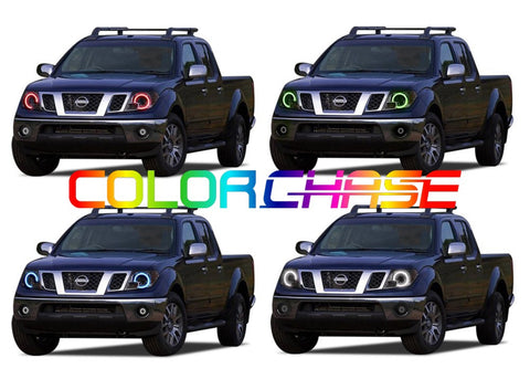 Nissan-Frontier-2009, 2010, 2011, 2012, 2013, 2014, 2015, 2016, 2017, 2018, 2019-LED-Halo-Headlights-ColorChase-No Remote-NI-FR0916-CCH