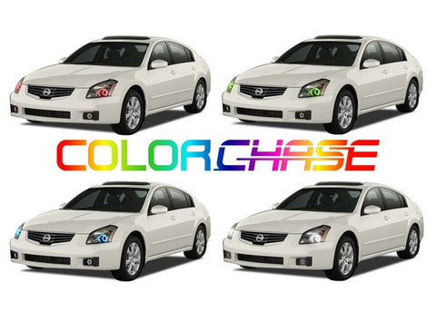 Nissan-Maxima-2007, 2008-LED-Halo-Headlights-ColorChase-No Remote-NI-MX0708-CCH