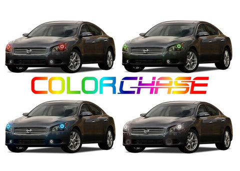 Nissan-Maxima-2009, 2010, 2011, 2012, 2013, 2014-LED-Halo-Headlights-ColorChase-No Remote-NI-MX0914-CCH