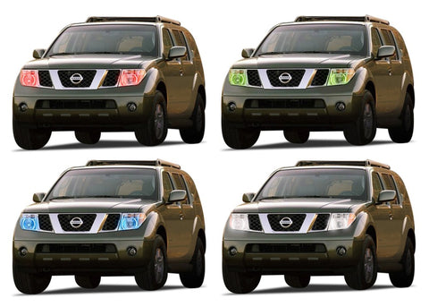 Nissan-Pathfinder-2005, 2006, 2007, 2008, 2009, 2010, 2011, 2012-LED-Halo-Headlights-RGB-No Remote-NI-PF0512-V3H