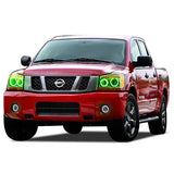 Nissan-Titan-2004, 2005, 2006, 2007, 2008, 2009, 2010, 2011, 2012, 2013, 2014-LED-Halo-Headlights-RGB-Bluetooth RF Remote-NI-TI0414-V3HBTRF