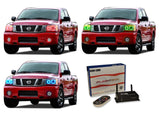 Nissan-Titan-2004, 2005, 2006, 2007, 2008, 2009, 2010, 2011, 2012, 2013, 2014-LED-Halo-Headlights-RGB-WiFi Remote-NI-TI0414-V3HWI