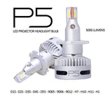 P5 Projector LED Headlight Bulbs - 6000K - 9006