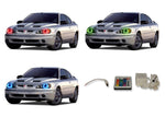 Pontiac-Grand Am-1995, 1996, 1997, 1998, 1999, 2000, 2001, 2002, 2003, 2004, 2005-LED-Halo-Headlights-RGB-IR Remote-PO-GA9505-V3HIR