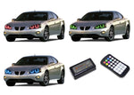 Pontiac-Grand Prix-2004, 2005, 2006, 2007, 2008-LED-Halo-Headlights-RGB-Colorfuse RF Remote-PO-GP0408-V3HCFRF