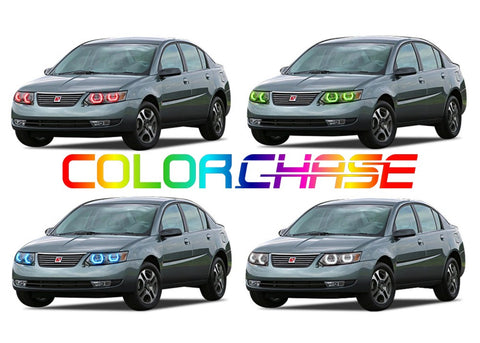 Saturn-Ion-2003, 2004, 2005, 2006, 2007-LED-Halo-Headlights-ColorChase-No Remote-ST-IO0307-CCH