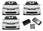 Toyota-Camry-2007, 2008, 2009, 2010, 2011, 2012, 2013-LED-Halo-Fog Lights-RGB-Bluetooth RF Remote-TO-CA0713-V3FBTRF