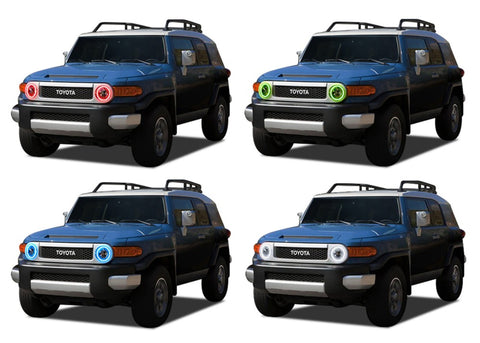 Toyota-FJ Cruiser-2007, 2008, 2009, 2010, 2011, 2012, 2013-LED-Halo-Headlights-RGB-No Remote-TO-FJC0713-V3H