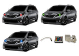 Toyota-Sienna-2014, 2015, 2016-LED-Halo-Headlights-RGB-IR Remote-TO-SN1516-V3HIR