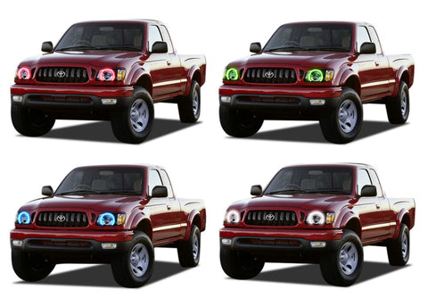Toyota-Tacoma-2001, 2002, 2003, 2004-LED-Halo-Headlights-RGB-No Remote-TO-TA0104-V3H