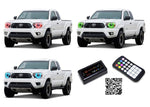 Toyota-Tacoma-2012, 2013, 2014, 2015-LED-Halo-Headlights-RGB-Bluetooth RF Remote-TO-TA1215-V3HBTRF