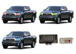 Toyota-Tundra-2007, 2008, 2009, 2010, 2011, 2012, 2013-LED-Halo-Headlights and Fog Lights-RGB-RF Remote-TO-TU0713-V3HFRF