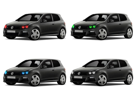 Volkswagen-Golf-2010, 2011, 2012, 2013-LED-Halo-Headlights-RGB-No Remote-VW-GOH1013-V3H