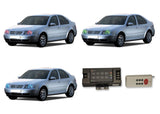 Volkswagen-Jetta-1999, 2000, 2001, 2002, 2003, 2004-LED-Halo-Headlights-RGB-RF Remote-VW-JT9904-V3HRF