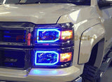 Chevrolet-Silverado-2014, 2015, 2016-LED-Halo-Headlights-RGB-Bluetooth RF Remote-CY-SVNP1416-V3HBTRF