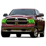 Ram-1500-2009, 2010, 2011, 2012, 2013, 2014, 2015, 2016-LED-Halo-Headlights-ColorChase-No Remote-DO-RMS0916-CCH