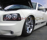 Dodge-Charger-2005, 2006, 2007, 2008, 2009, 2010-LED-Halo-Headlights-White-RF Remote White-DO-CR60510-WHRF