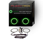 Ford-Focus-2008, 2009, 2010, 2011, 2012, 2013, 2014-LED-Halo-Fog Lights-Green-No Remote-FO-FO0814-GF-WPE